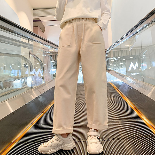 Vaikiškos kelnės su elastiniu juosmeniu ir kišene mergaitėms