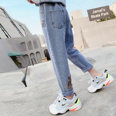 Vaikiški džinsai su aplikacijomis mergaitėms