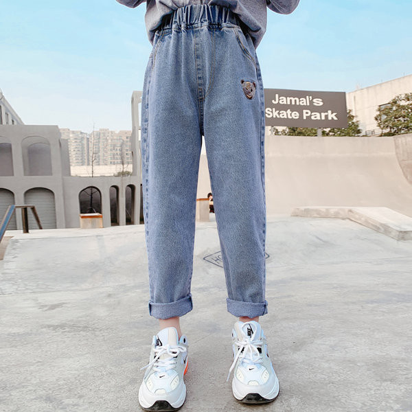 Vaikiški džinsai su aplikacijomis mergaitėms