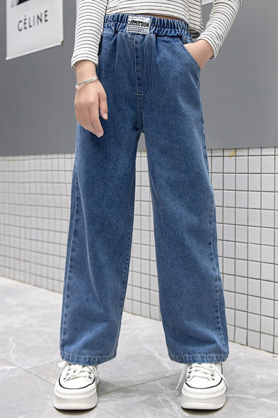 Παιδικό τζιν με ψηλή μέση και τσέπη