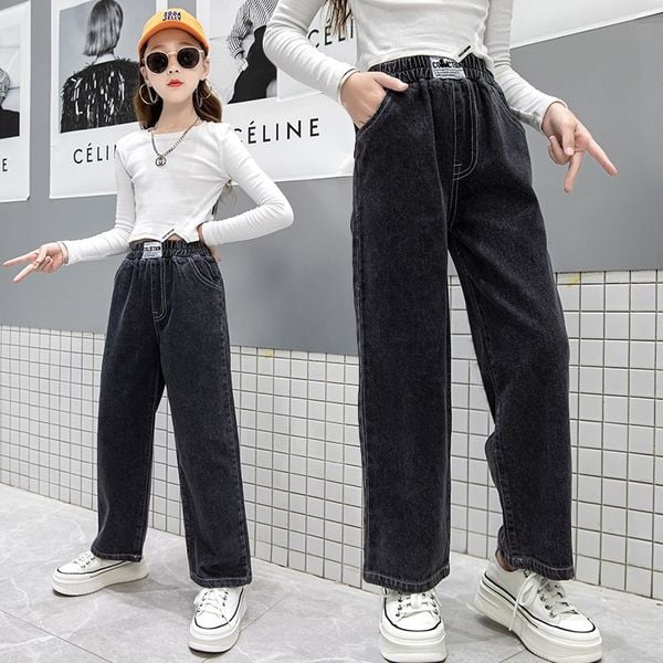 Παιδικό τζιν με ψηλή μέση και τσέπη