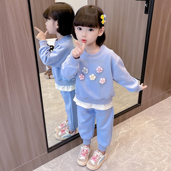 Set pentru copii cu motive florale si paiete