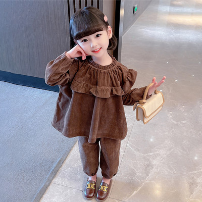 Dviejų dalių komplektas mergaitei, palaidinė ilgomis rankovėmis ir kelnės elastinėmis kojomis