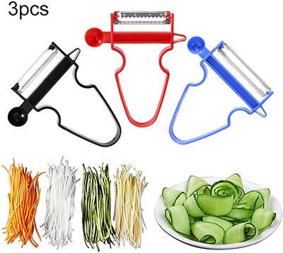 Hordozható Spiralizer Zöldségszeletelő Kézi Spiralizer Hámozó Rozsdamentes acél spirálszeletelő burgonya cukkini spagetti