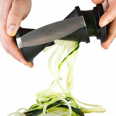 Hordozható Spiralizer Zöldségszeletelő Kézi Spiralizer Hámozó Rozsdamentes acél spirálszeletelő burgonya cukkini spagetti