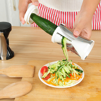 Hordozható Spiralizer Zöldségszeletelő Kézi Spiralizer Hámozó Rozsdamentes acél spirálszeletelő burgonya cukkini spagetti