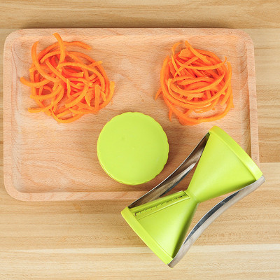 Hordozható Spiralizer Zöldségszeletelő Kézi Spiralizer Hámozó Rozsdamentes acél spirálszeletelő burgonya cukkini spagetti