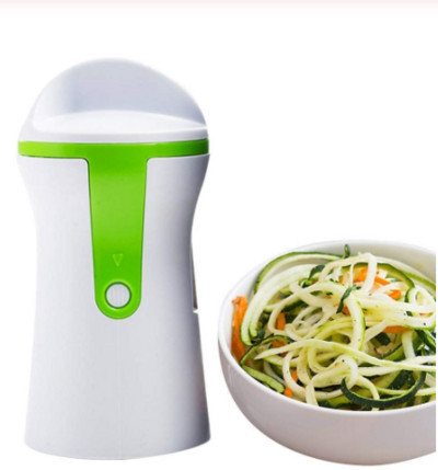 Hordozható Spiralizer Zöldségszeletelő Kézi Spiralizer Hámozó Rozsdamentes acél spirálszeletelő burgonya cukkini spagetti