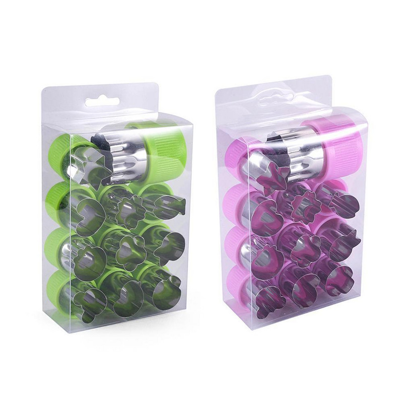 11 bucăți din oțel inoxidabil pentru tăiat legume pentru fructe 11 buc pentru flori, formă de desene animate, pentru tăiere și mâner, instrumente pentru legume