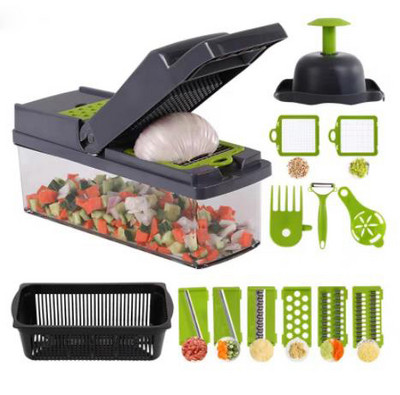 Tocător de legume multifuncțional 14 în 1 Tocător de salate de uz casnic Accesorii de bucătărie Depozitare ustensile de bucătărie Lucruri utile pentru casă