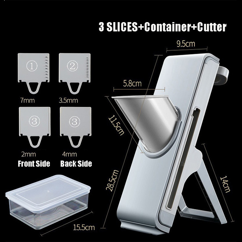 Tăiător manual de mandolină Tăiător de cartofi Răzătoare de morcovi Gadgets Lamă de oțel Mașină de tăiat carne Accesorii de bucătărie Instrument de tăiat alimente