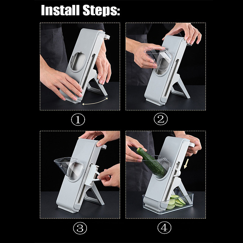 Tăiător manual de mandolină Tăiător de cartofi Răzătoare de morcovi Gadgets Lamă de oțel Mașină de tăiat carne Accesorii de bucătărie Instrument de tăiat alimente