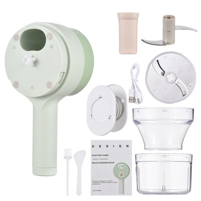 Set de tăiat legume electrice portabil 4 în 1, multifuncțional, durabil, zdrobitor de nămol pentru chili, tocător de usturoi, instrument de bucătărie pentru tăiat