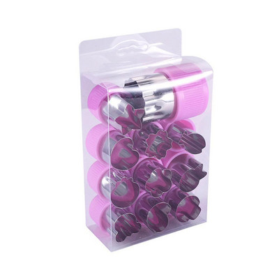 12 bucăți tăietoare de fructe pentru legume, tăietoare de biscuiți din oțel inoxidabil, seturi de forme, model de mucegai pentru copt pentru copii, instrument de bucătărie