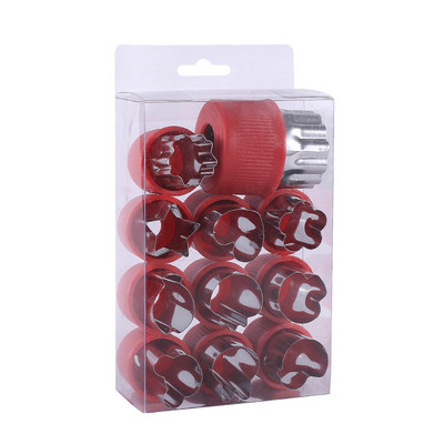 12 bucăți tăietoare de fructe pentru legume, tăietoare de biscuiți din oțel inoxidabil, seturi de forme, model de mucegai pentru copt pentru copii, instrument de bucătărie