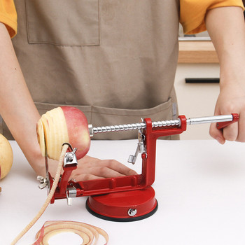 3 в 1 белачка за ябълки, ръчно задвижвана машина за нарязване на белачка от неръждаема стомана, машина за ябълкови плодове, обелен инструмент, креативни кухненски инструменти