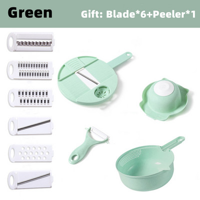 12 viename Daugiafunkcis daržovių smulkintuvas Morkos Bulvės Rankiniu būdu pjaustytos Smulkintuvas Ridikėlių trintuvas Virtuvės įrankiai Daržovių pjaustytuvas