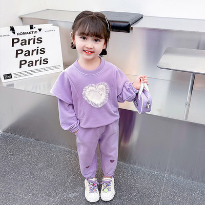 Set sport pentru copii cu dantela pentru fete