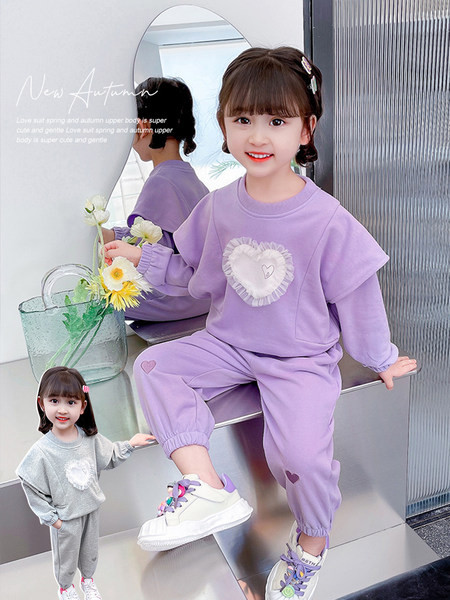 Set sport pentru copii cu dantela pentru fete