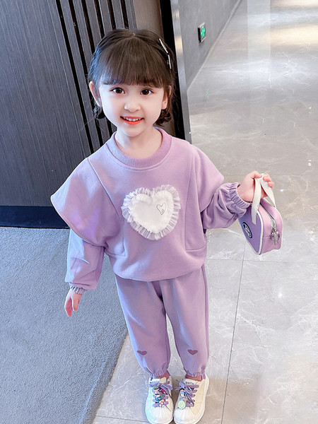 Set sport pentru copii cu dantela pentru fete