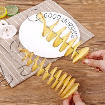 Εγχειρίδιο DIY Potato Spiral Cutter String Rotate Potato Chips Tower Slicer Swisted Potato Cutter Χρήσιμο εργαλείο κουζίνας