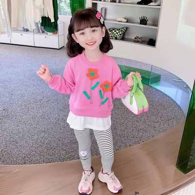 Vaikiškas rinkinys su 3D gėlių motyvais