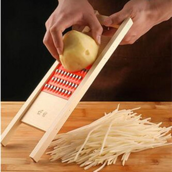 Ξύλινο πλέγμα πατάτας Τρίφτης λαχανικών Κυματοειδές δίχτυ Κόφτης μαχαίρι μαχαίρι τεμαχιστής σαλάτας Κουζίνα θρυμματιστής Peeler Masher