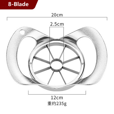 Visokokvalitetni 8/12 oštrice, veliki rezač jabuka, rezač od nehrđajućeg čelika, ultra-oštar rezač voća, alati za rezanje kore, kuhinjski dodaci