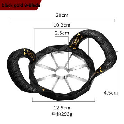 Visokokvalitetni 8/12 oštrice, veliki rezač jabuka, rezač od nehrđajućeg čelika, ultra-oštar rezač voća, alati za rezanje kore, kuhinjski dodaci