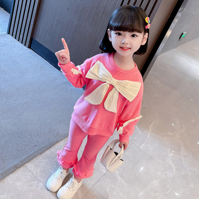 Dviejų dalių sportinis komplektas mergaitėms su kaspinu ir garbanomis