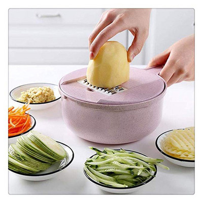 WALFOS Multifunctio Rezač povrća Gulilica krumpira Rende mrkve Luk s cjedilom Rezač povrća 8 u 1 Kuhinjski pribor