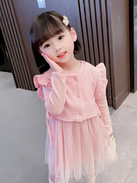 Set elegant pentru copii cu tul si nasturi