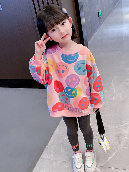 Set copii din doua piese de jambiere si bluza imprimata pentru fete