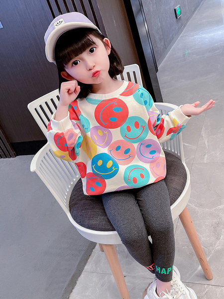 Set copii din doua piese de jambiere si bluza imprimata pentru fete