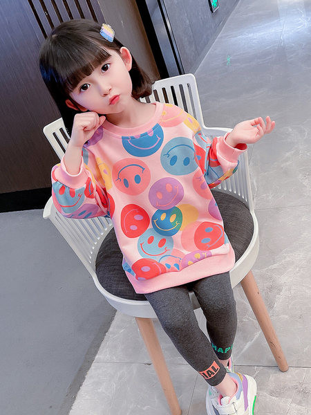 Set copii din doua piese de jambiere si bluza imprimata pentru fete