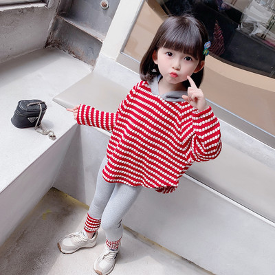 Set copii din doua piese - jambiere si bluza cu dungi pentru fete