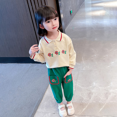 Set pentru copii cu guler clasic și buzunar