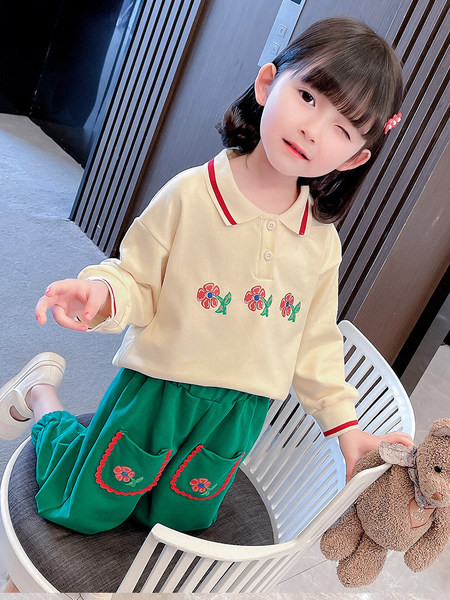 Set pentru copii cu guler clasic și buzunar