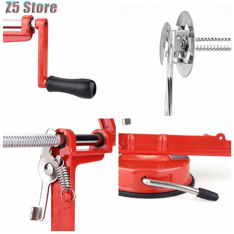 3 în 1 din oțel, fructe, cartofi, mașină de curățat mere, spiralizator pentru legume, bucătărie, acasă, tăiat manual, tăietor de mere