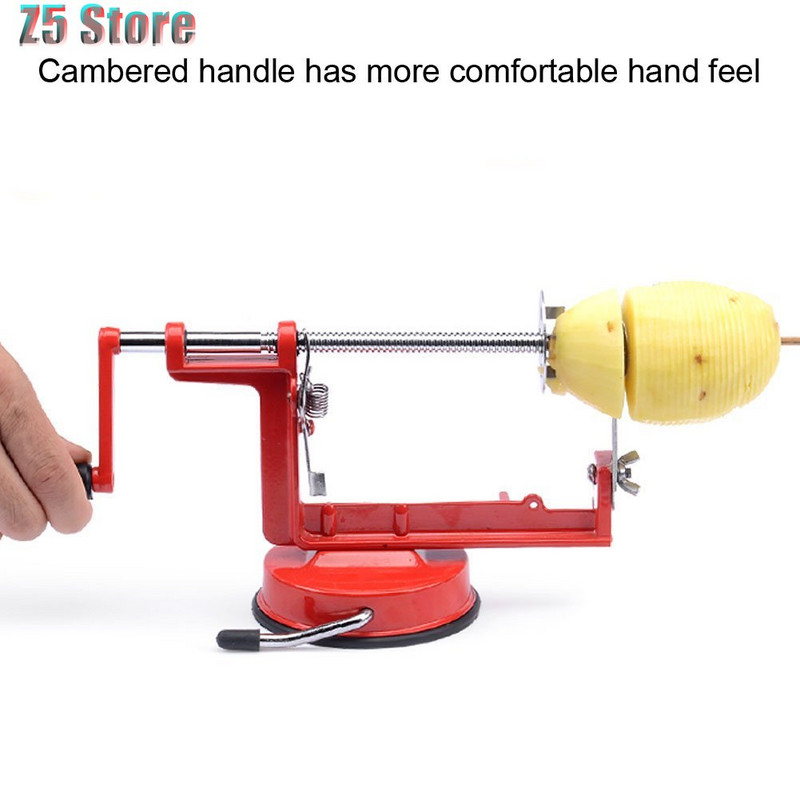 3 în 1 din oțel, fructe, cartofi, mașină de curățat mere, spiralizator pentru legume, bucătărie, acasă, tăiat manual, tăietor de mere