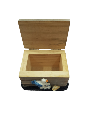 Кутия за бижута  Ahelos, Дървена, Морска тематика,  8х5 см