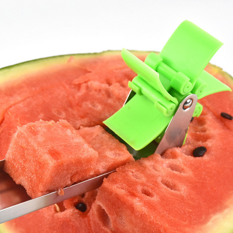 Arbūzų pjaustyklė vėjo malūno formos pjaustyklė, skirta arbūzų nerūdijančio plieno energijos taupymo vaisių pjaustytuvams