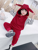 Set copii pentru fete, model curat cu nasturi si urechi