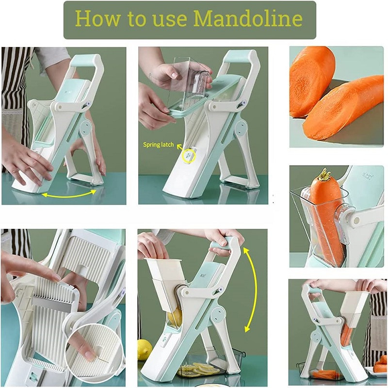 Tăiător de legume multifuncțional cinci-în-unu Tăiere lămâie Bucătărie Tocat răzătoare Răzătoare pentru feliere Nu vă rănește mâinile