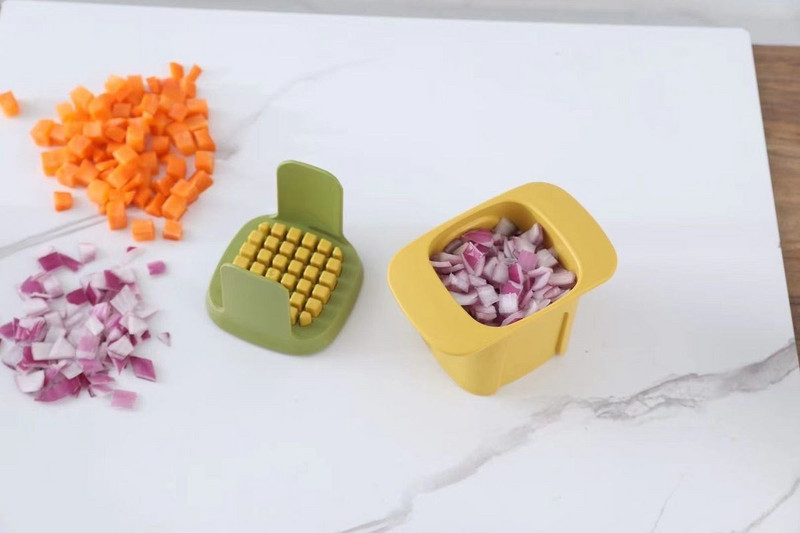 Bulvių traškučių pjaustymo dėžutės preso pjaustytuvo puodelis Plastikinis pjaustyklės smulkintuvas Traškučiai gruzdintų bulvyčių gaminimo įrankis Bulvių pjaustymui virtuvės įtaisai