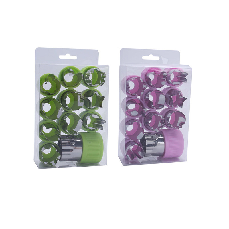 12 vnt / rinkinys Daržovių vaisių pjaustyklės formos gėlės Animacinių filmų formos pjaustymo formos Sausainių pjaustyklės Plieniniai sausainių įrankiai virtuvės reikmenys