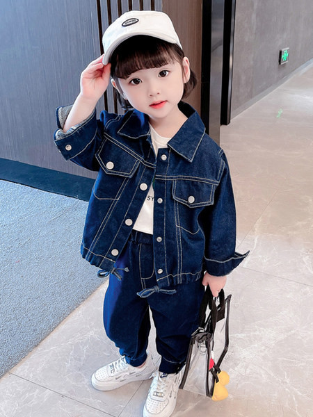 Set blugi pentru copii cu nasturi si buzunar