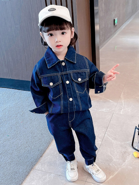 Set blugi pentru copii cu nasturi si buzunar