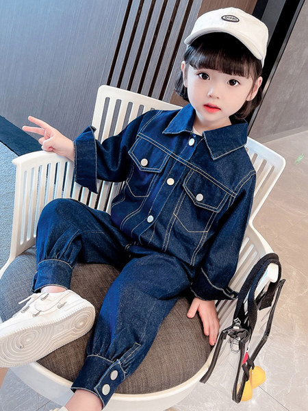 Set blugi pentru copii cu nasturi si buzunar