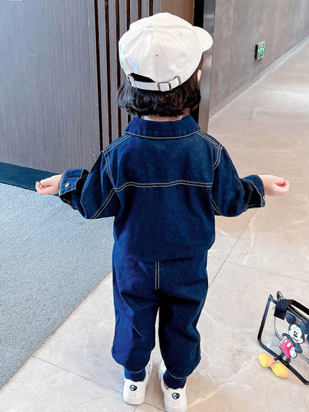 Set blugi pentru copii cu nasturi si buzunar